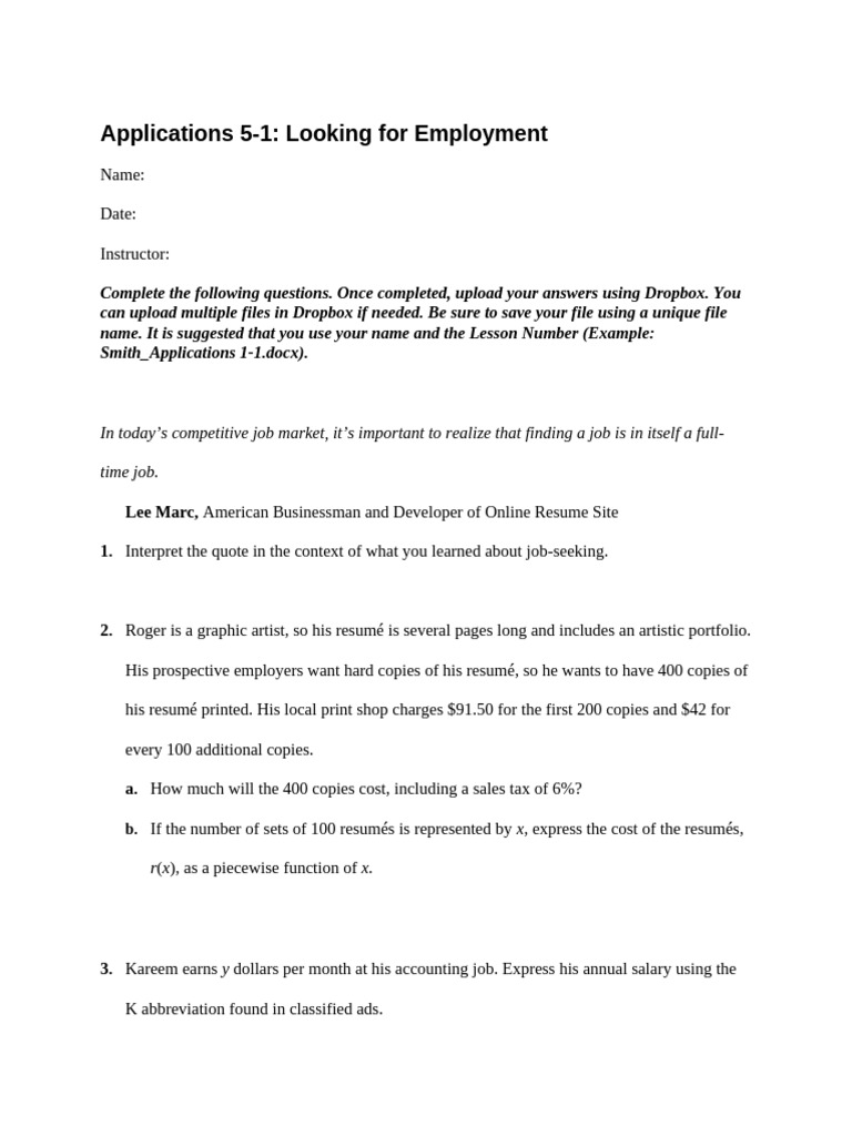 Applications 5-1 - Manual | PDF | Résumé