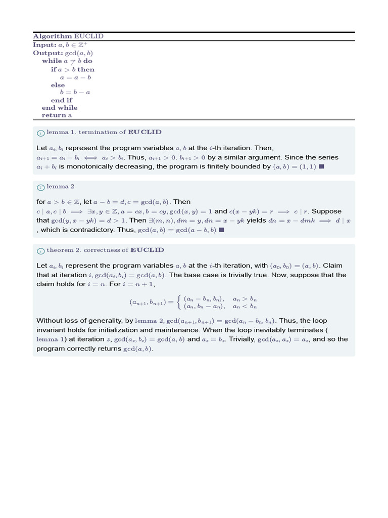 Understanding the EUCLID Algorithm for GCD | PDF