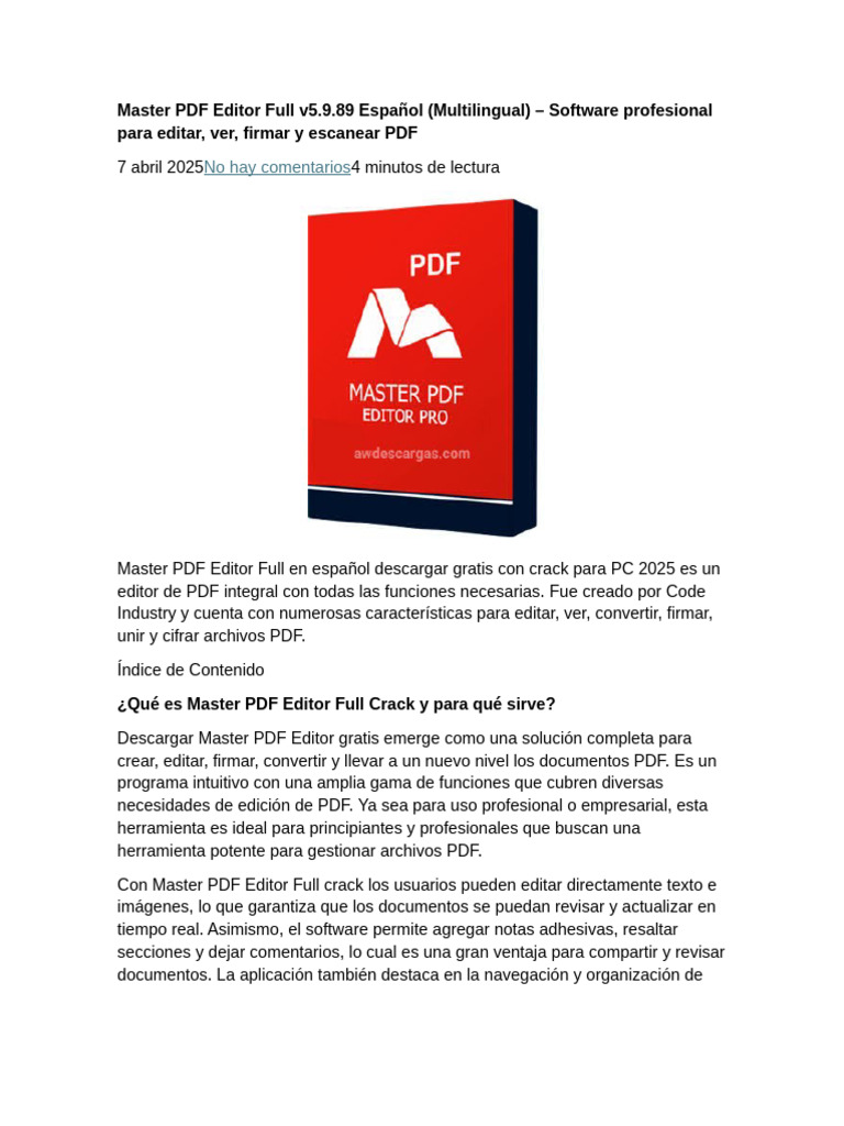 Master PDF Editor Full v5.9.89 Gratis | PDF | Archivo de computadora ...
