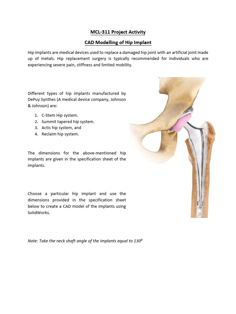 CAD Modeling of Hip Implants Guide | PDF
