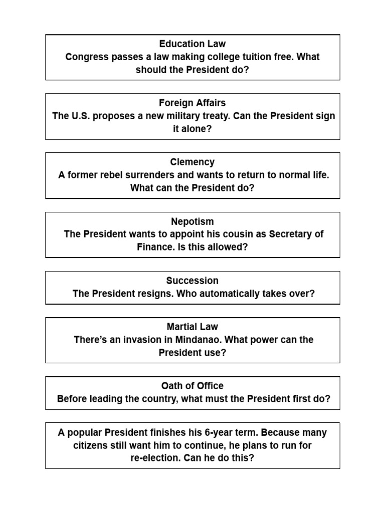 Presidential Powers and Responsibilities | PDF