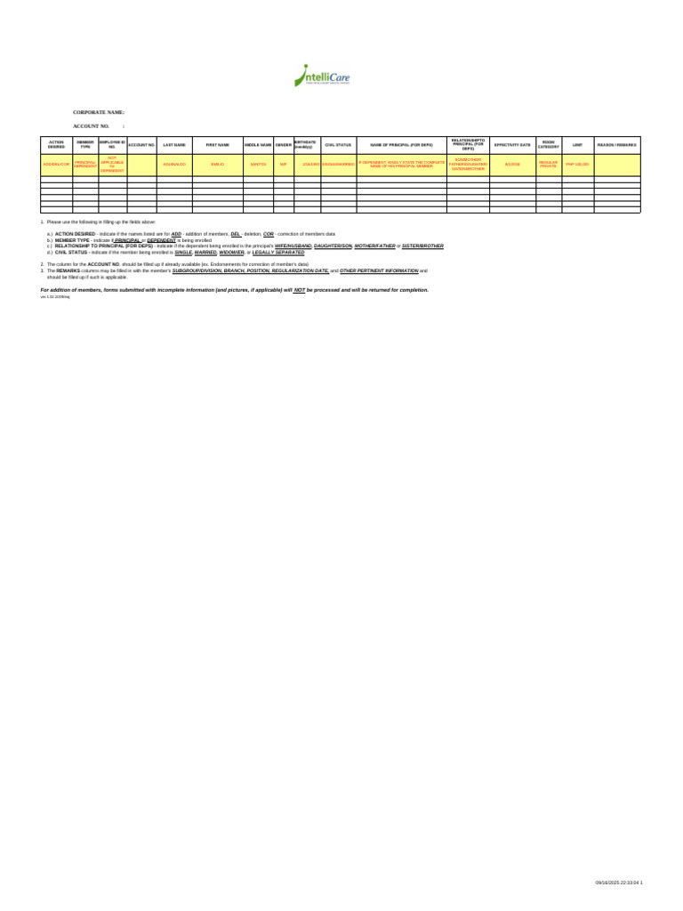 Updated Enrollment Form | PDF