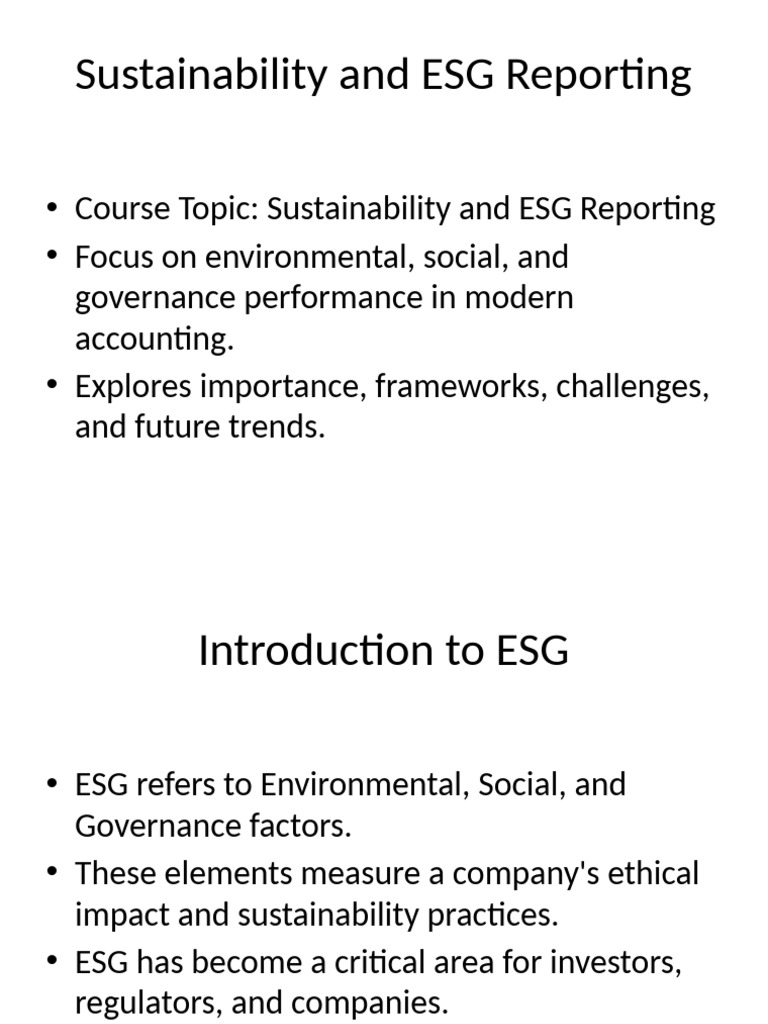 ESG Reporting: Trends and Challenges | PDF | Governance | Economies