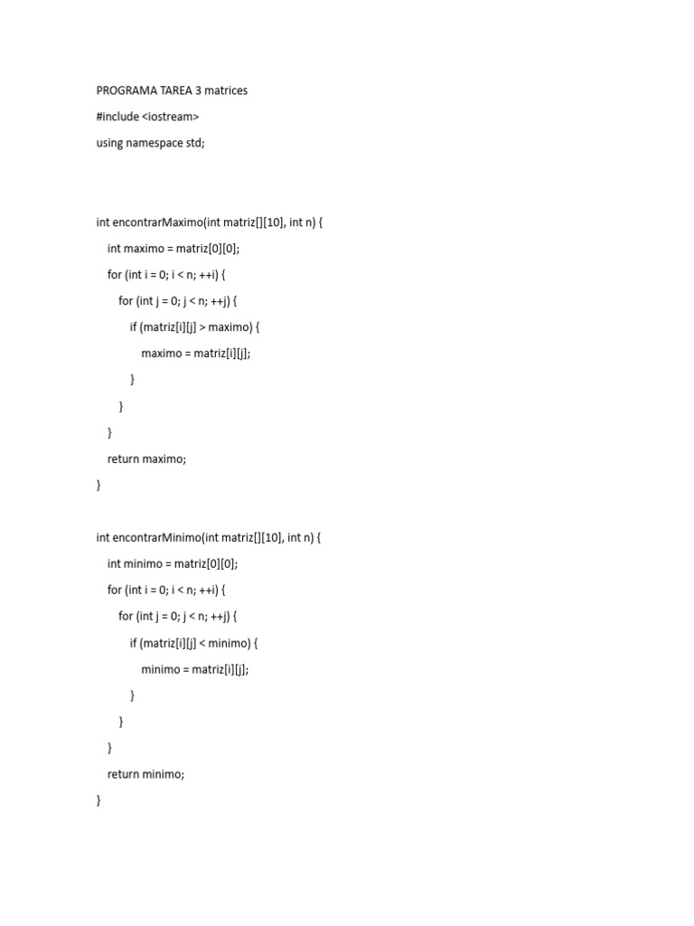 Programas en C++: Matrices y Estadísticas | PDF | Programación de ...