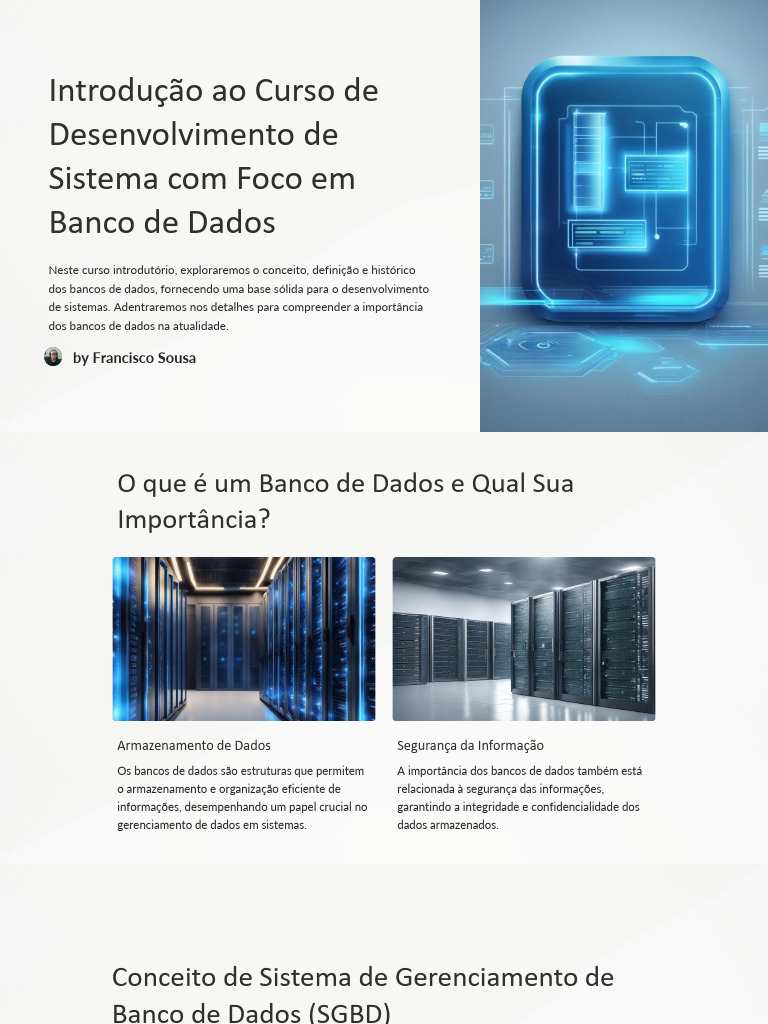 Curso de Desenvolvimento em Banco de Dados | PDF | Bancos de dados | SQL