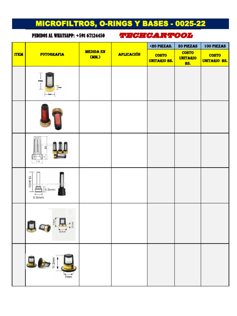 1.2.2.microfilters 0-Rings Bases CDP - 005-22 | PDF