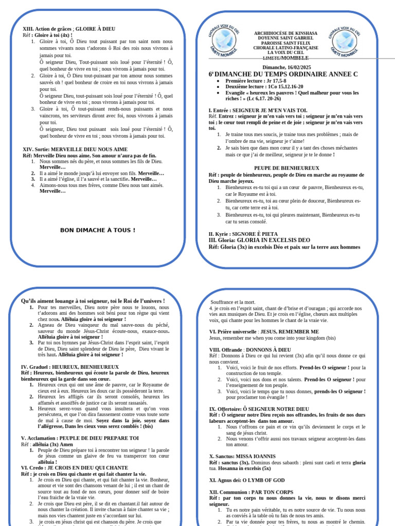 Gloire à Dieu : Célébration du Dimanche | PDF | Profession de foi ...