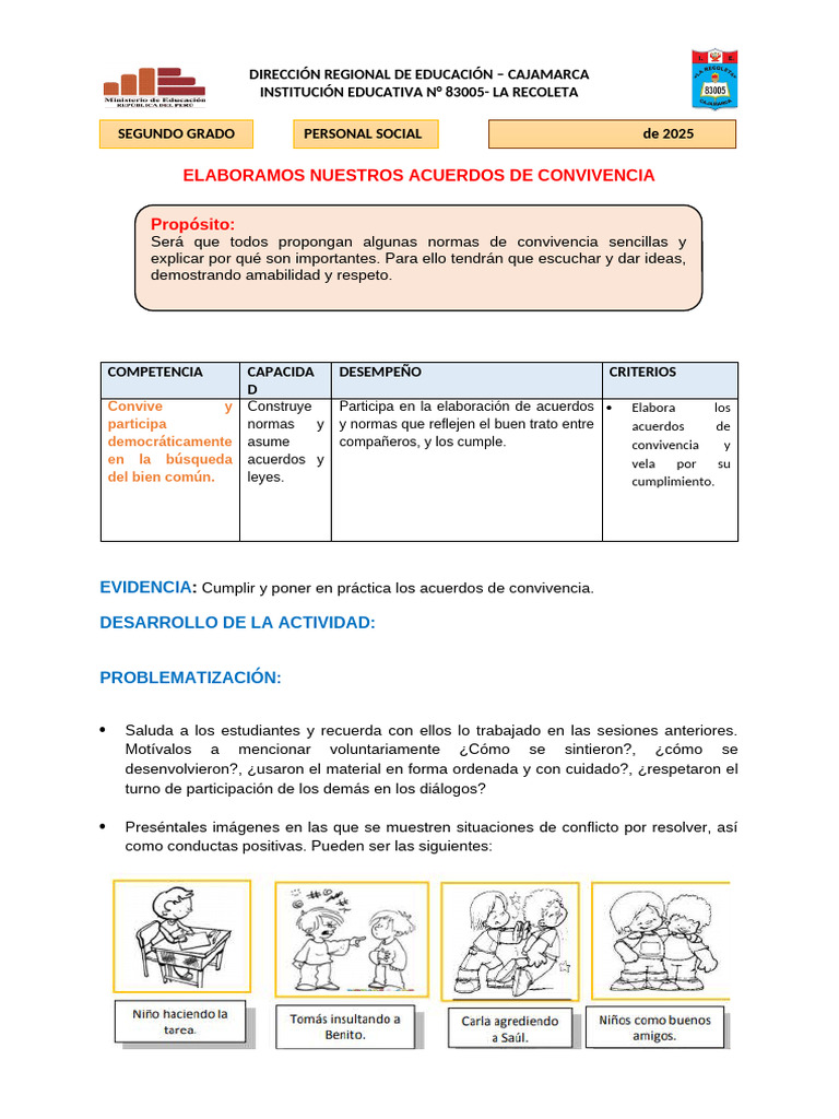 Normas de Convivencia en el Aula | PDF | Salón de clases