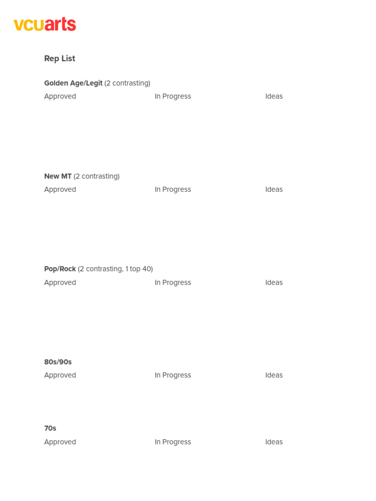 VCU Arts Program Overview and Updates | PDF