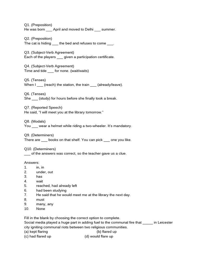 Class 10 English General Grammar | PDF
