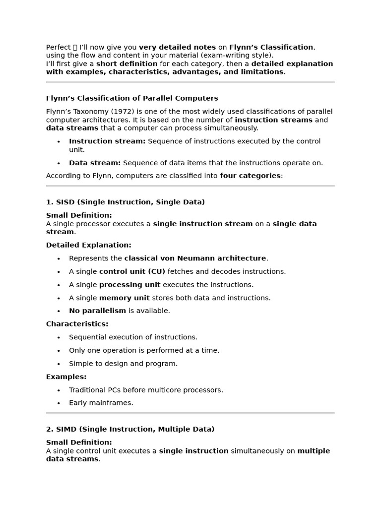 Flynn's Classification of Parallel Computers | PDF | Parallel Computing ...