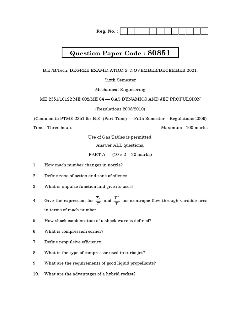 Gas Dynamics and Jet Propulsion | PDF | Mach Number | Jet Engine