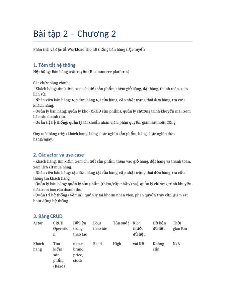 Bai Tap 2 Chuong 2 With Table | PDF