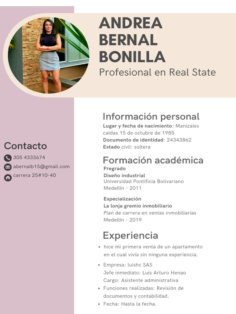 Perfil Profesional de Andrea Bernal | PDF
