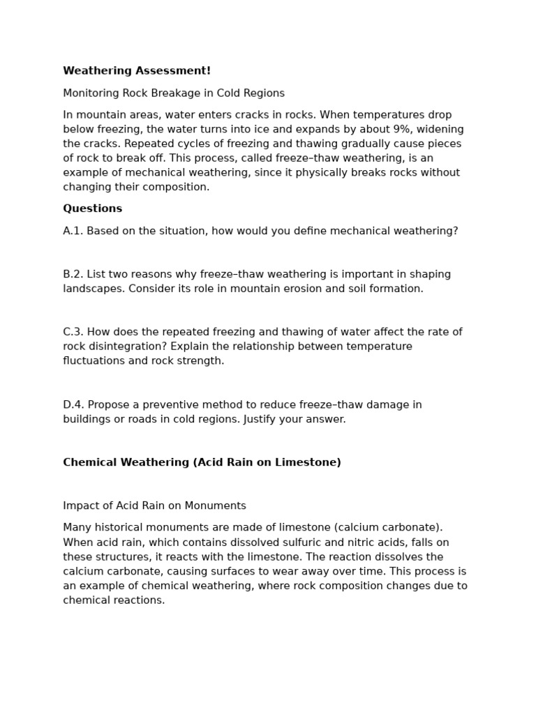 Earth Science Pisa Weathering | PDF