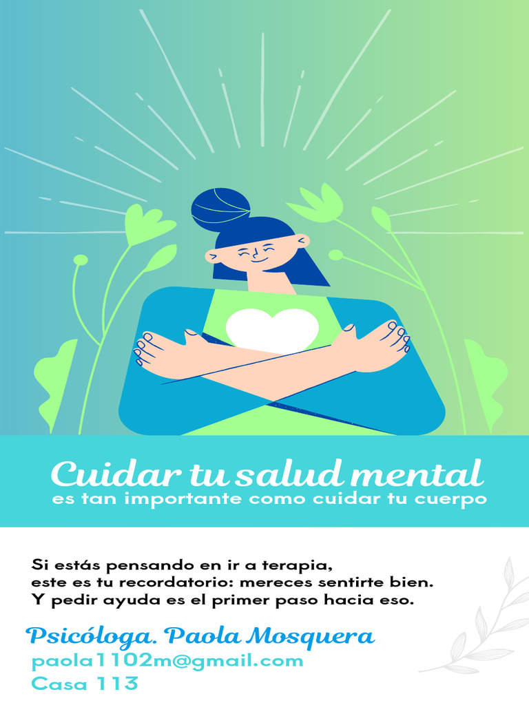 Azul Verde Ilustrado Simple Profesional Salud Mental Tu Historia | PDF