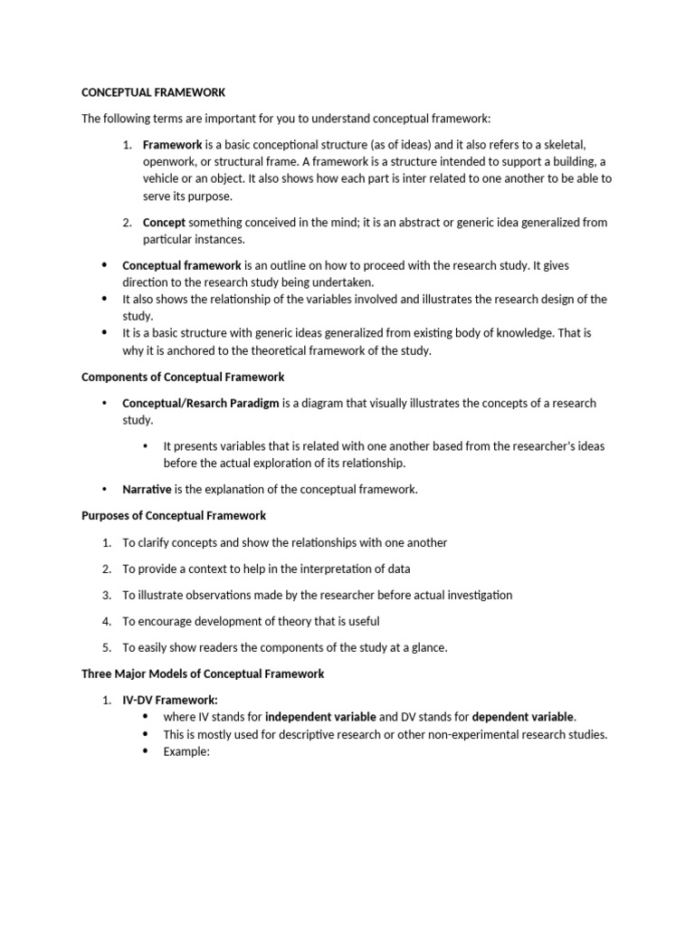 IV-DV Conceptual Framework Overview | PDF | Conceptual Model | Concept