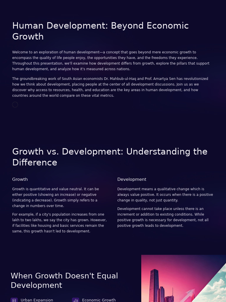 Human Development: Beyond Growth Metrics | PDF | Human Development ...