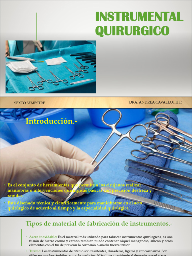 Instrumental Quirúrgico: Tipos y Cuidados | PDF | Acero | Titanio