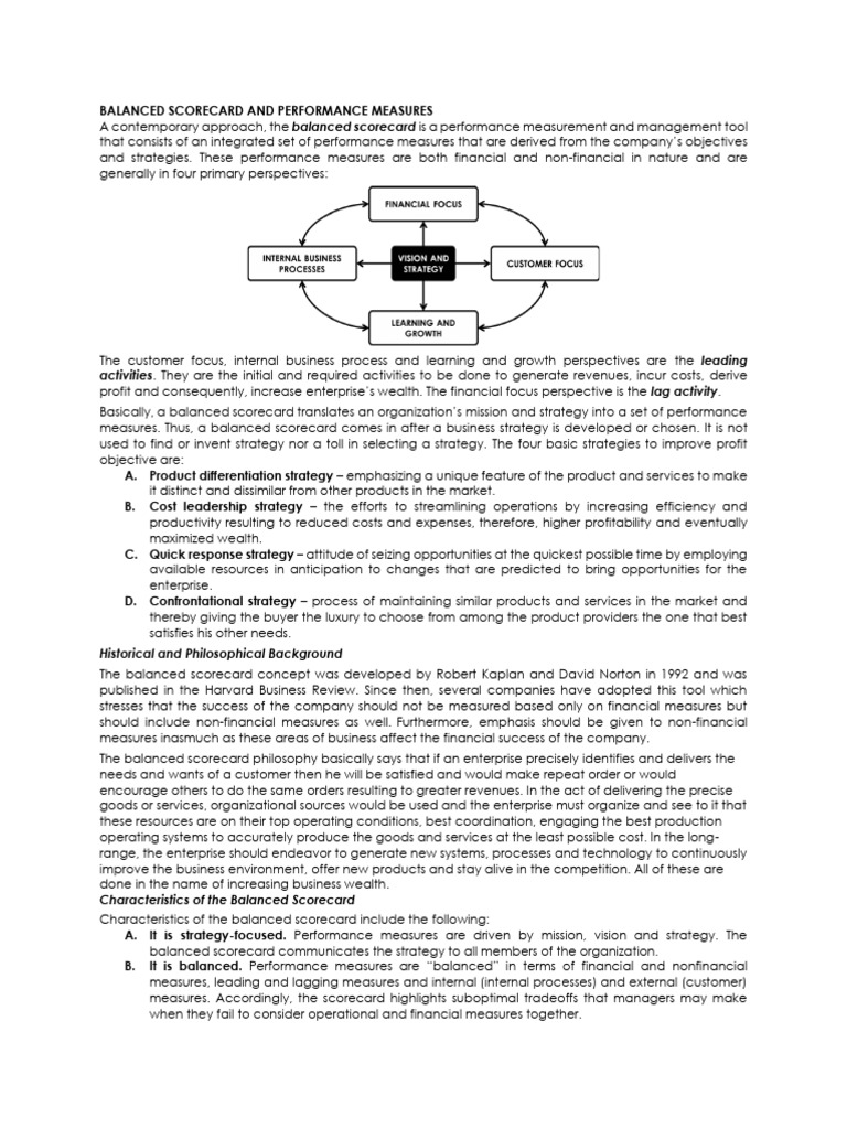 Balanced Scorecard Performance Measures Guide | PDF | Factors Of ...