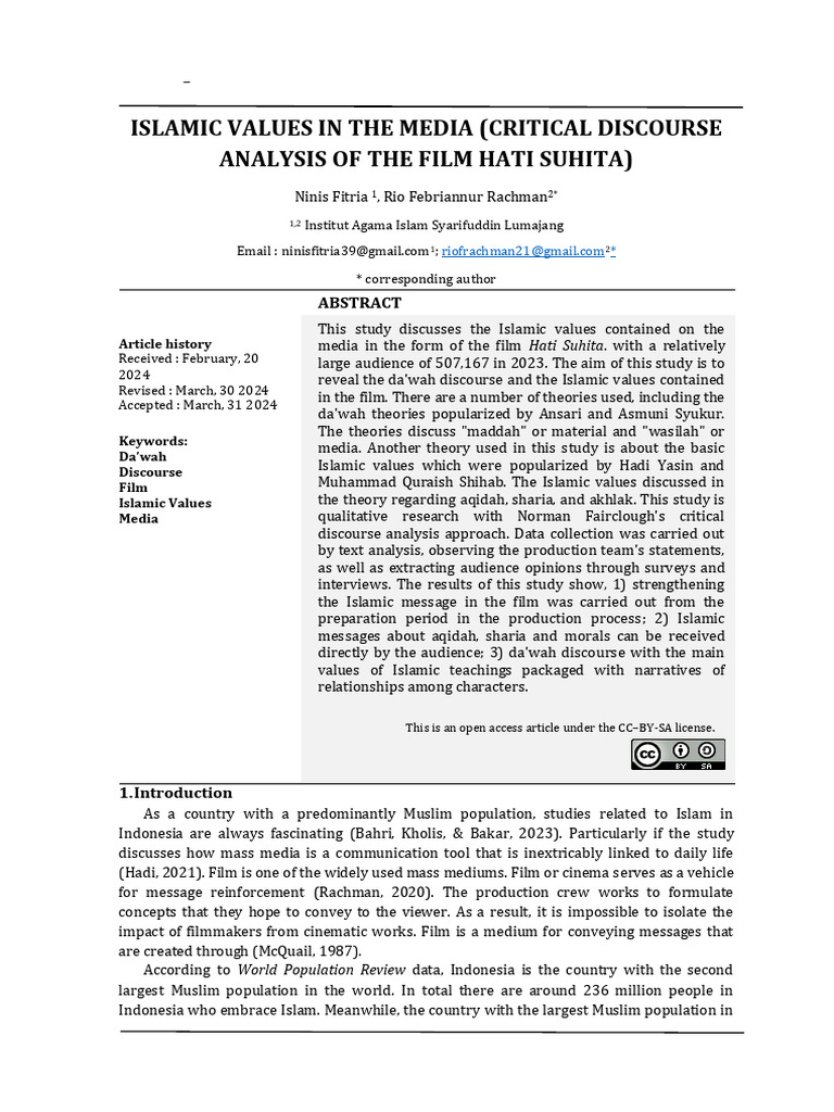 Islamic Values in Hati Suhita Film Analysis | PDF | Quran | Islam