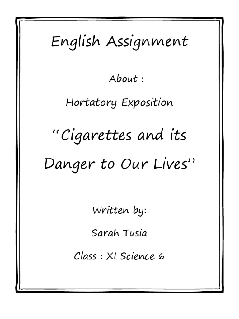 Hortatory Exposition Cigarette Smoking
