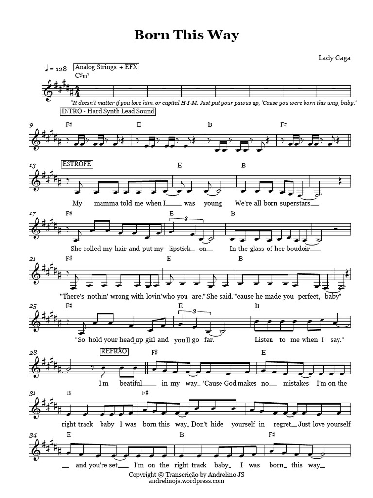 Lady Gaga's Born This Way Lyrics | PDF | Song Recordings Produced | Song Recordings