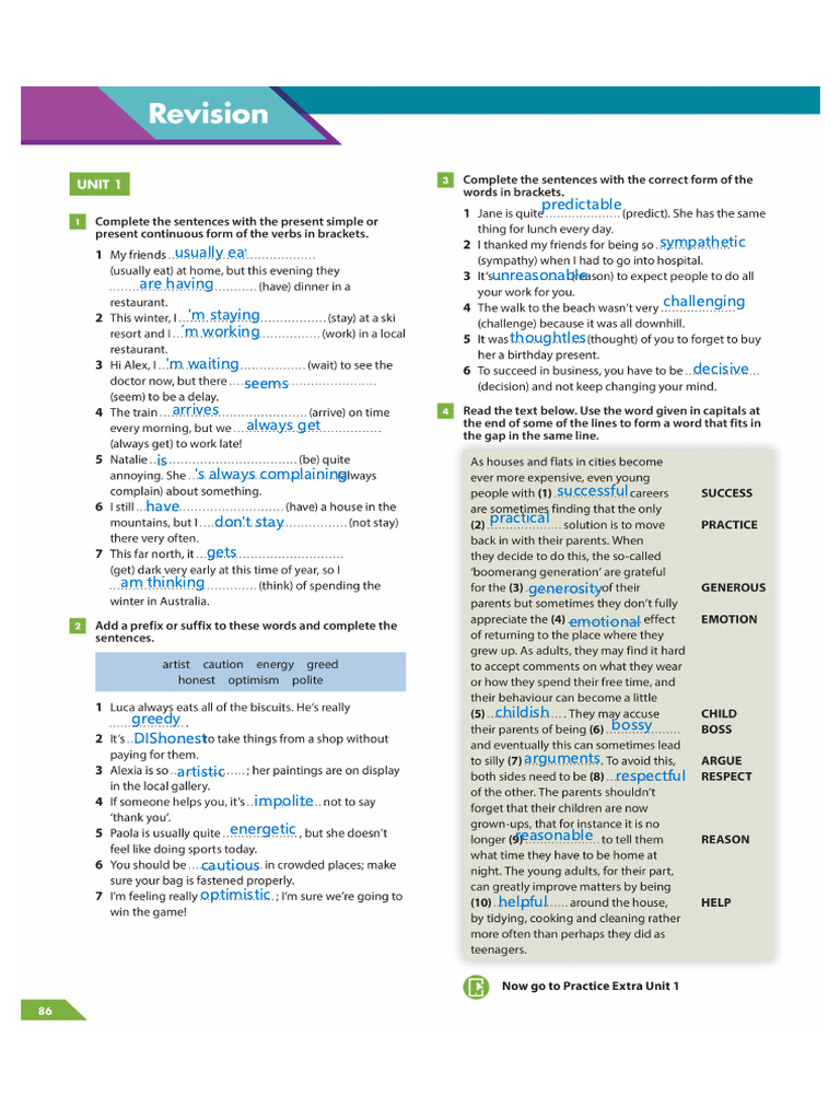 Unit 1 Revision | PDF