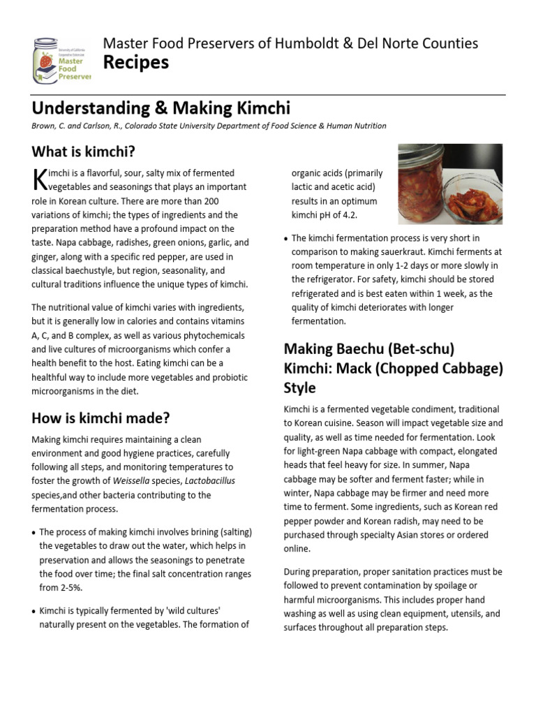 Recipes: Understanding & Making Kimchi | PDF | Foods | Cuisine