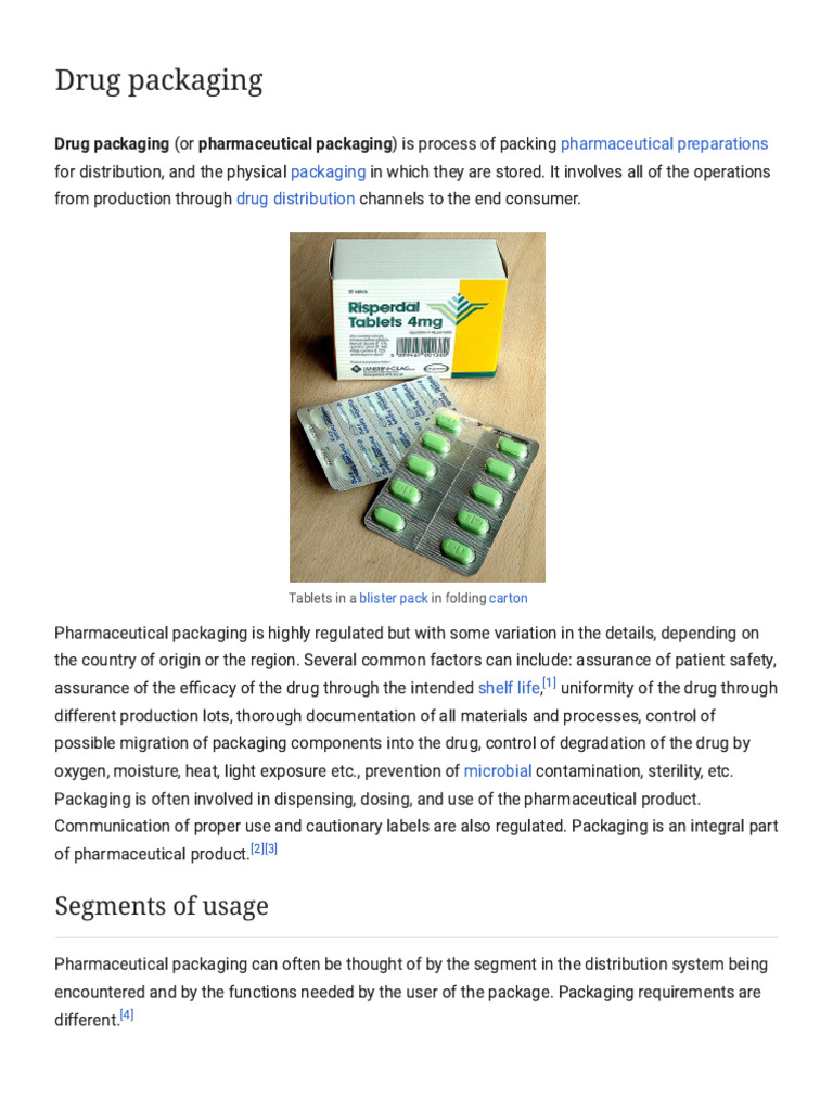 Overview of Pharmaceutical Packaging | PDF | Health Sciences ...
