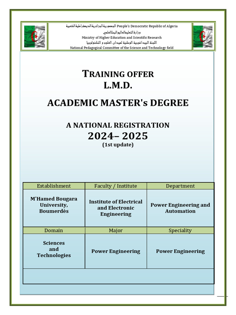 Master's Program in Power Engineering | PDF | Reliability Engineering ...