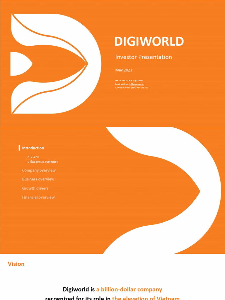 Digiworld Investor Presentation 2023 | PDF | Dividend | Investing