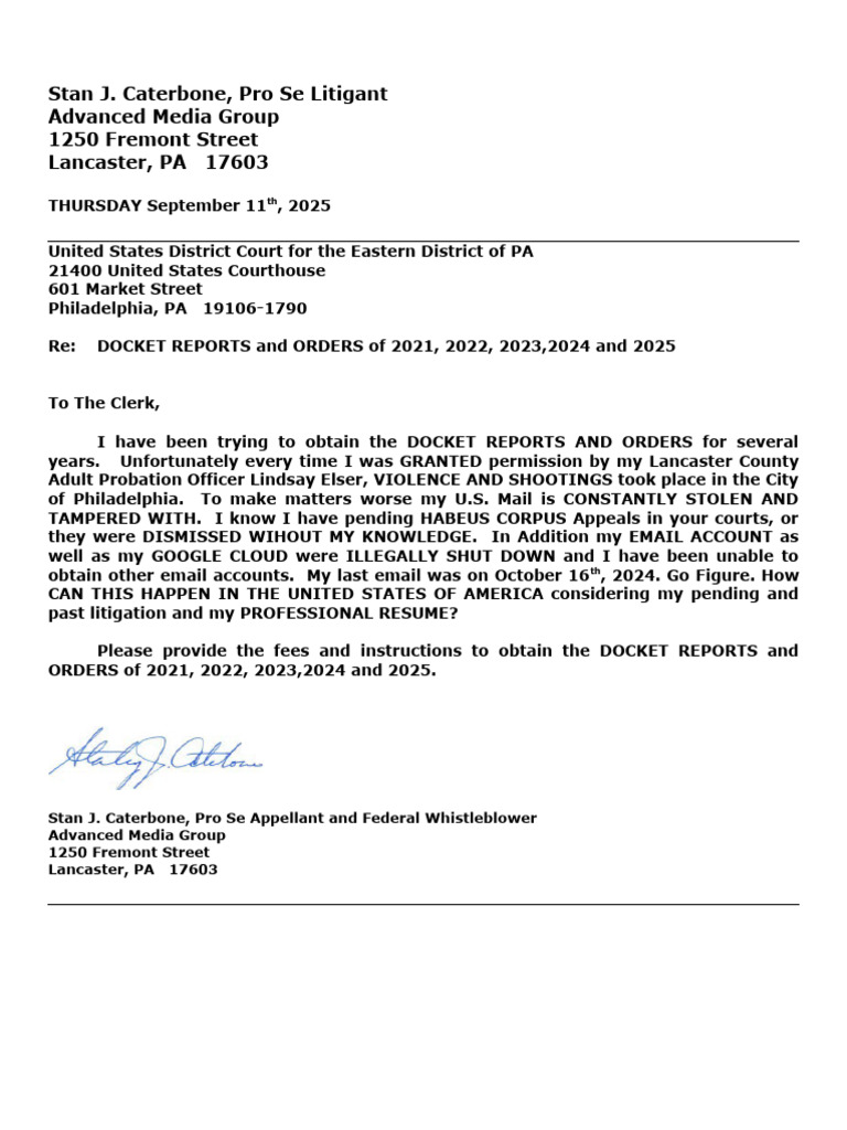 Request for Docket Reports 2021-2025 | PDF | Pro Se Legal ...