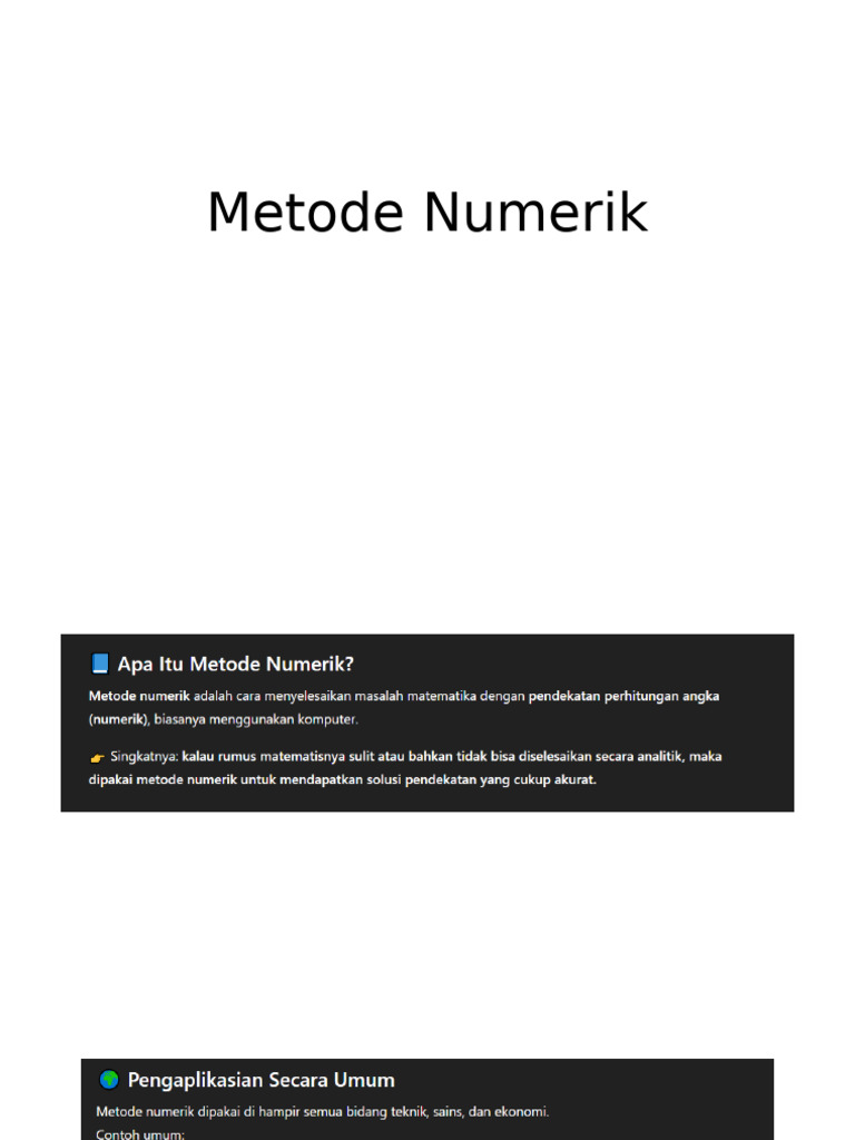 1 Perkenalan Metode Numerik | PDF