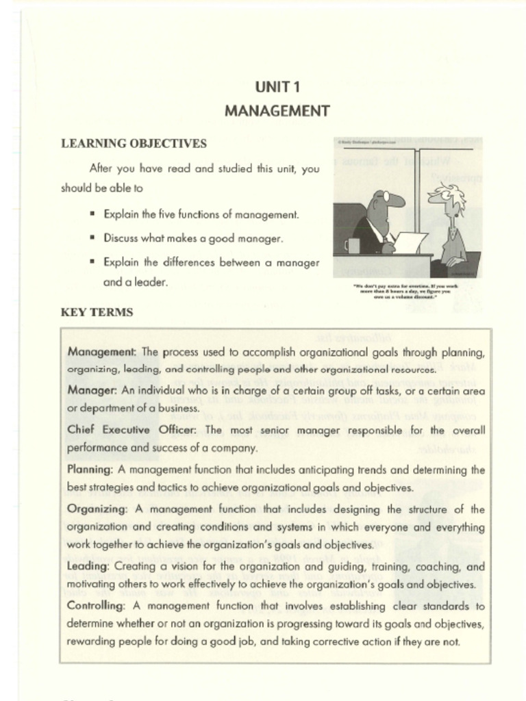 Unit 1 Management Reading | PDF