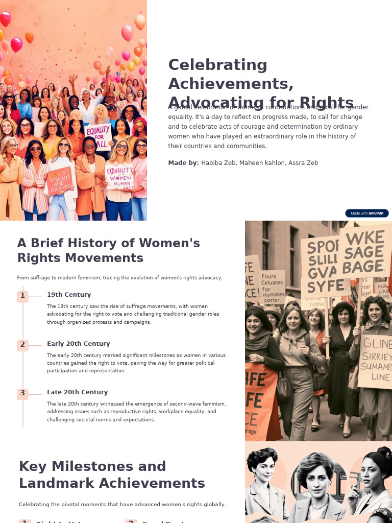 Women's Rights: Progress and Advocacy | PDF | Gender Studies | Gender ...