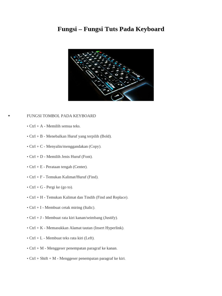 Fungsi Tuts Keyboard Komputer | PDF