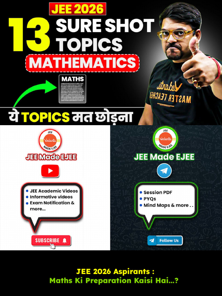Sureshot Maths Topics for JEE 2026 | PDF | Matrix (Mathematics) | Integral
