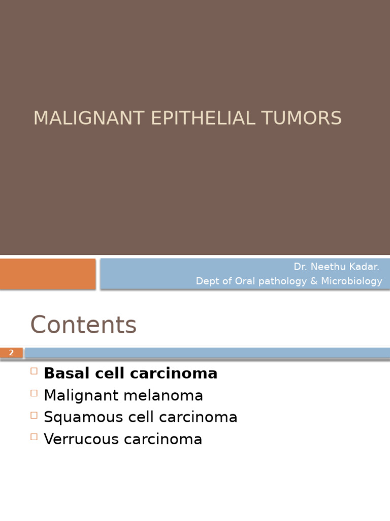 Overview of Malignant Epithelial Tumors | PDF | Melanoma | Epithelium