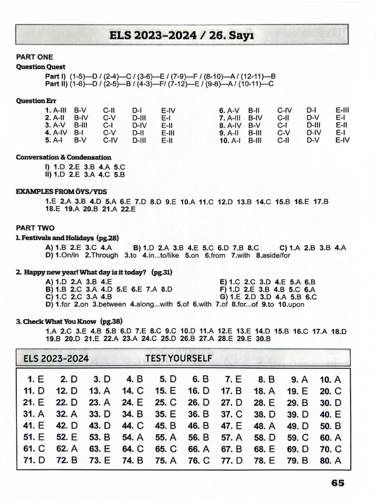 ELS 26 Answers | PDF