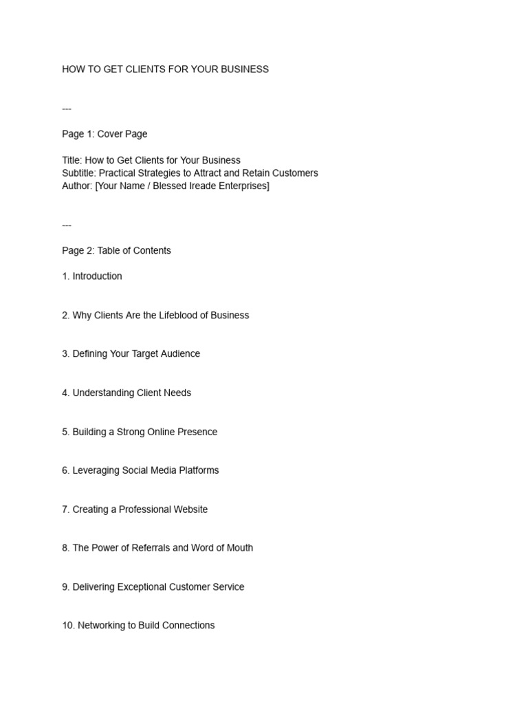 Client Acquisition Strategies Guide | PDF | Business | Business Process