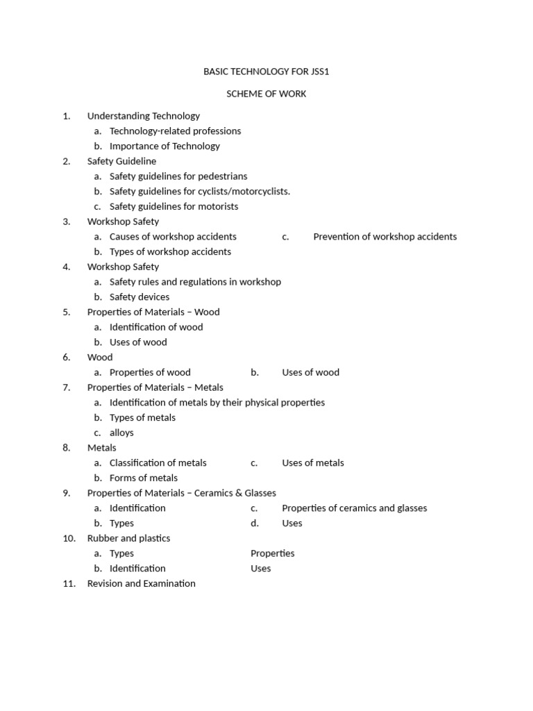 Basic Technology Overview for JSS1 | PDF