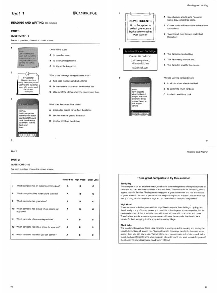 Test 1 Answers Key | PDF
