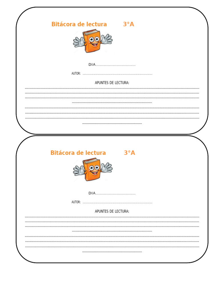 Bitácora de Lectura 3°A: Apuntes y Autor | PDF