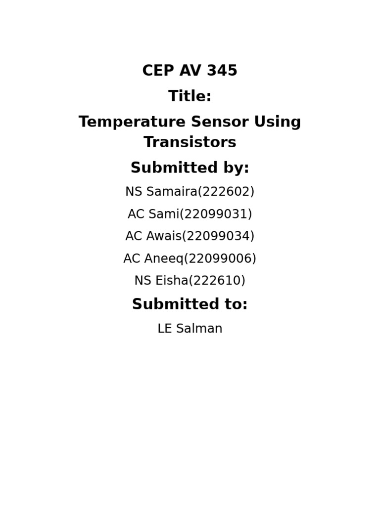 PTAT Temperature Sensor Design | PDF | Bipolar Junction Transistor | Sensor