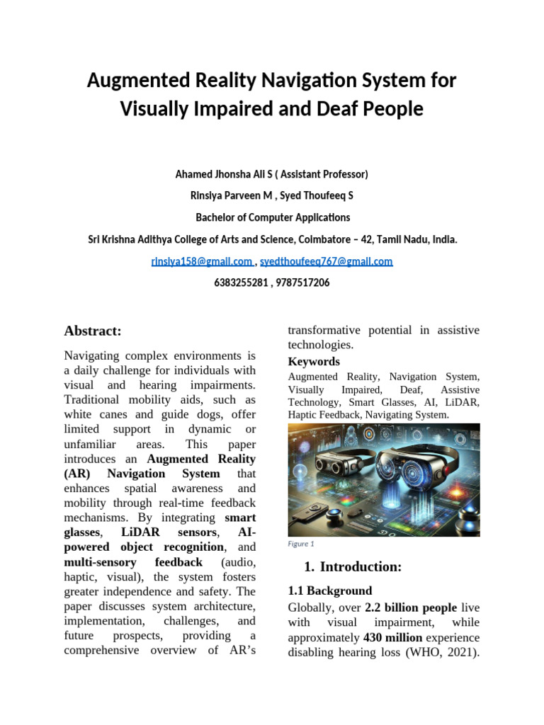 AR Navigation for Visually Impaired & Deaf | PDF | Augmented Reality ...