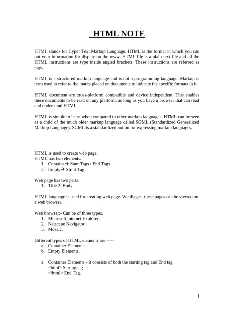 Introduction to HTML Elements | PDF | Html | Markup Language