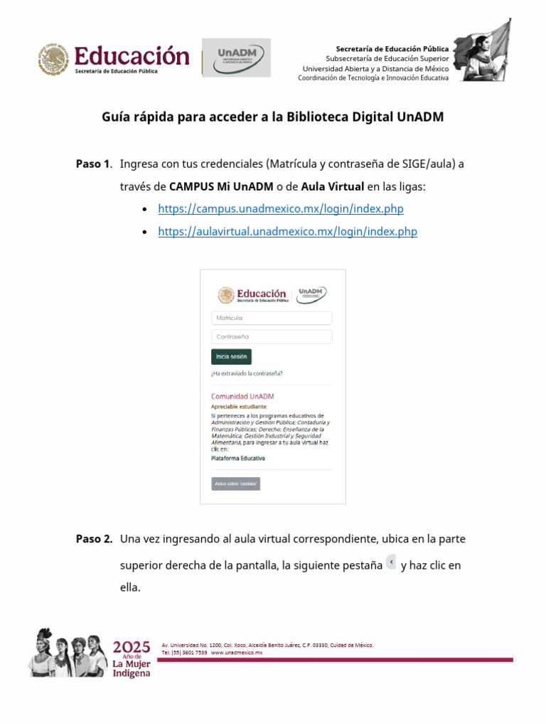 Acceso a la Biblioteca Digital UnADM | PDF | Informática
