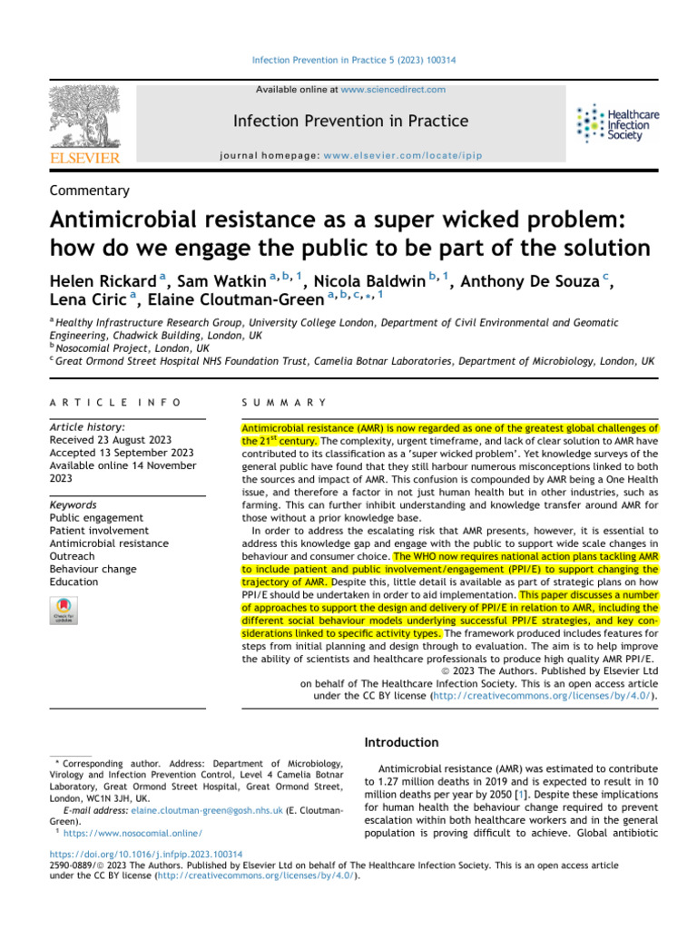 Engaging Public in Antimicrobial Resistance | PDF | Antimicrobial ...