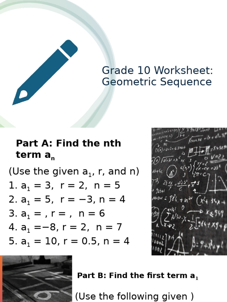 Grade 10 Geometric Sequence Worksheet | PDF